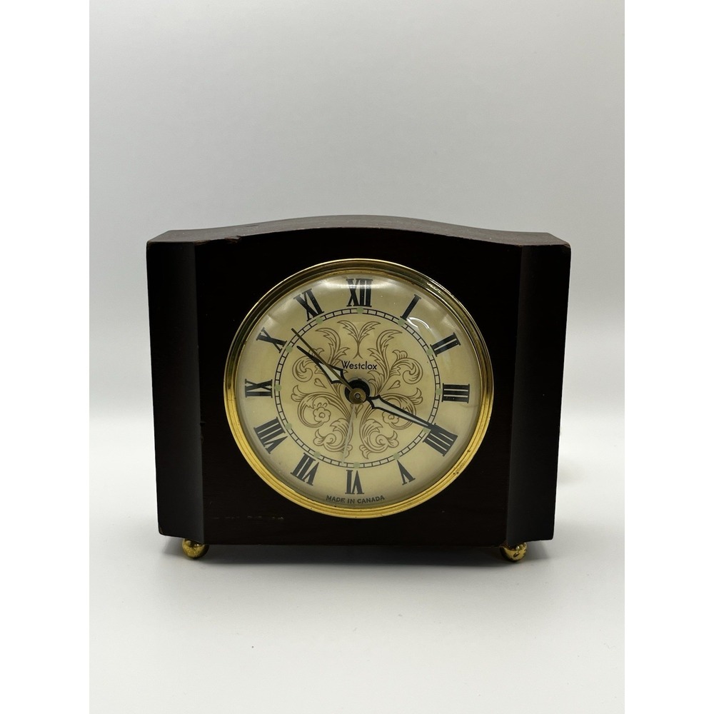 Westclox Canada Sheraton SIO-AA Vintage Electric Alarm Clock Mahogany 1950s